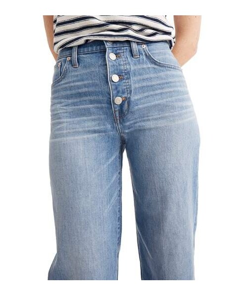 madewell(メイドウェル)の「Madewell Button Front Wide Leg Crop Jeans(デニムパンツ・レディース・Blue・25/26/30/23/24/31/27/29/32/28)」の3枚目の写真