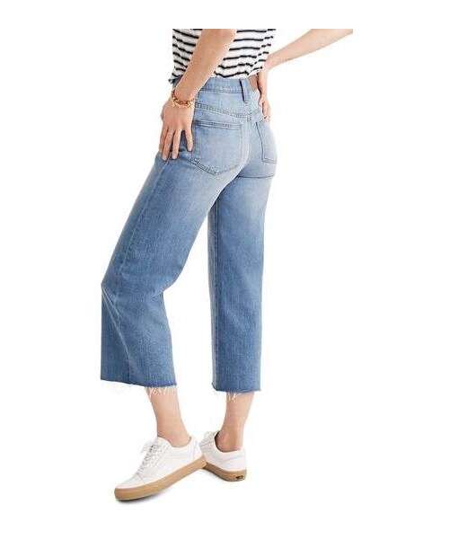 madewell(メイドウェル)の「Madewell Button Front Wide Leg Crop Jeans(デニムパンツ・レディース・Blue・25/26/30/23/24/31/27/29/32/28)」の2枚目の写真
