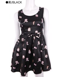 Bobon21 | レガロ柄キューティーワンピース-全２色-(ワンピース)