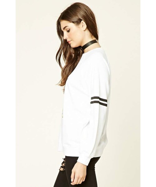 FOREVER 21(フォーエバー トゥエンティーワン)の「Forever 21 Mickey Mouse Striped Sweatshirt(スウェット・レディース・White・Small/Medium/Large)」の3枚目の写真