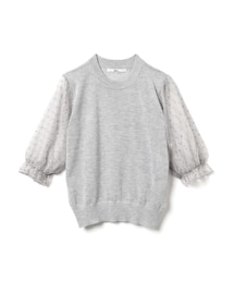 GRL | ドットチュールスリーブニットトップス(ニット/セーター)