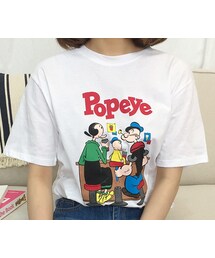 Dailyabout | ラウンドネックプリント半袖Tシャツ(Tシャツ/カットソー)