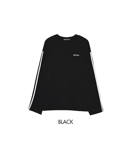 mixxmixの「ラインスリーブ長袖Tシャツ（Tシャツ/カットソー・レディース・ホワイト/ブラック・FREE）」の2枚目の写真