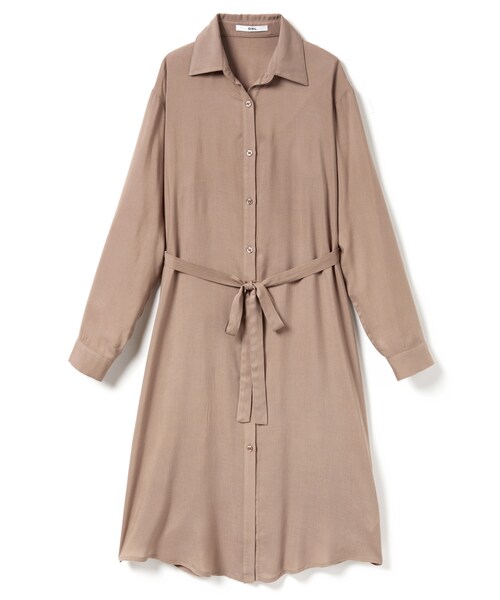 GRL（グレイル）の「リボン付シャツワンピース（シャツワンピース・レディース・ブラック/カーキ/オフホワイト/モカ・M）」の3枚目の写真