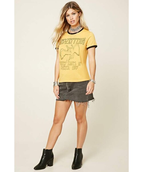FOREVER 21(フォーエバー トゥエンティーワン)の「Forever 21 Led Zeppelin Ringer Band Tee(Tシャツ/カットソー・レディース・Yellow・Small)」の5枚目の写真