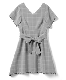 Grl グレイル の ウエストリボンスカラップvネックグレンチェックワンピース ワンピース Wear