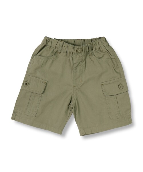 BRANSHES(ブランシェス)の「カーゴハーフパンツ(その他パンツ・キッズ・カーキグリーン/キャメル・80~150)」の1枚目の写真