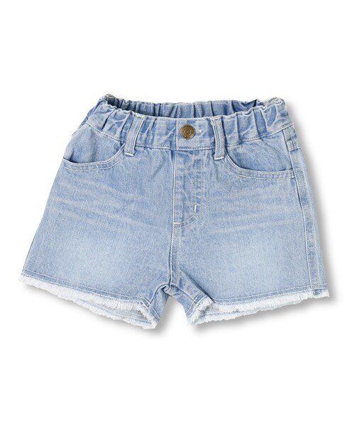 BRANSHES（ブランシェス）の「フリンジデニムショートパンツ（その他パンツ・キッズ・オフホワイト/ブルー・80～150）」の2枚目の写真