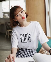 DHOLIC | PARIS TODAYラウンドTシャツ(Tシャツ/カットソー)