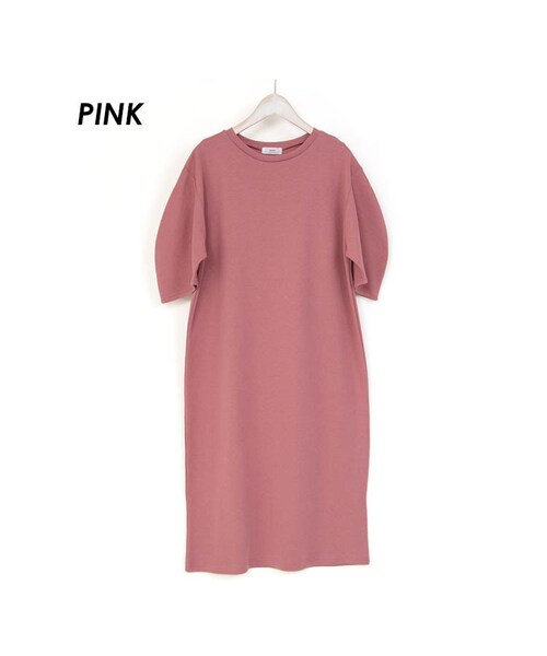 Sheson（シーズン）の「Sheson(シーズン) select 変形スリーブ カットワンピース（チュニック・レディース・ベージュ/ピンク/グレー/ブラック/アイボリー・FREE）」の5枚目の写真