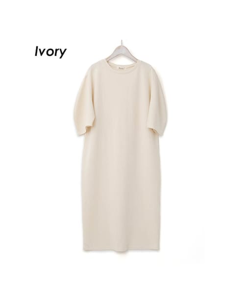 Sheson（シーズン）の「Sheson(シーズン) select 変形スリーブ カットワンピース（チュニック・レディース・ベージュ/ピンク/グレー/ブラック/アイボリー・FREE）」の2枚目の写真