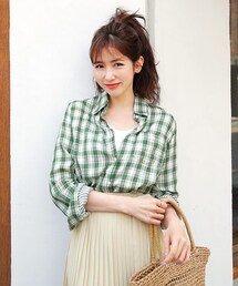 DHOLIC | ストライプライニングチェックシャツ(シャツ/ブラウス)