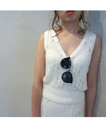 GRACE CONTINENTAL | GRACE CONTINENTAL　フラワーパターンニットノースリーブ(タンクトップ)