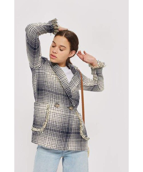 boucle fringe jacket