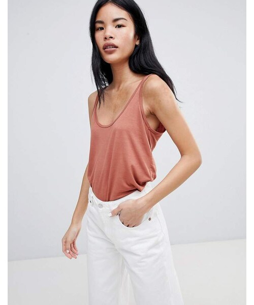 PULL&BEAR（プルアンドベア）の「Pull&Bear Basic Tank Top In Rust（タンクトップ）」 WEAR