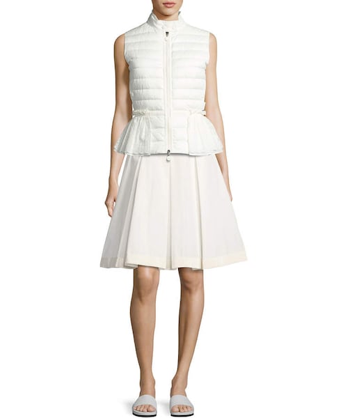 美品 モンクレール ダウンベスト VALENSOLE ナイロン ホワイト レース