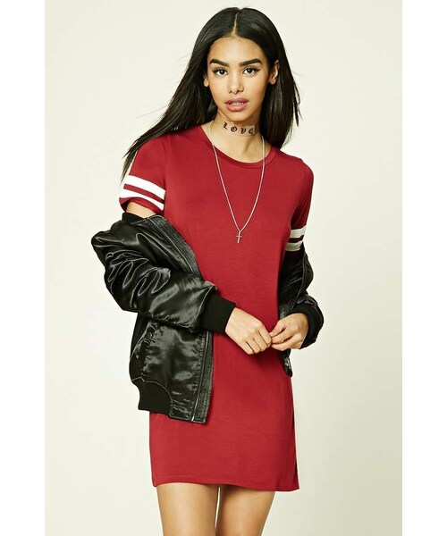 Varsity-Stripe T-Shirt Dress - WEAR