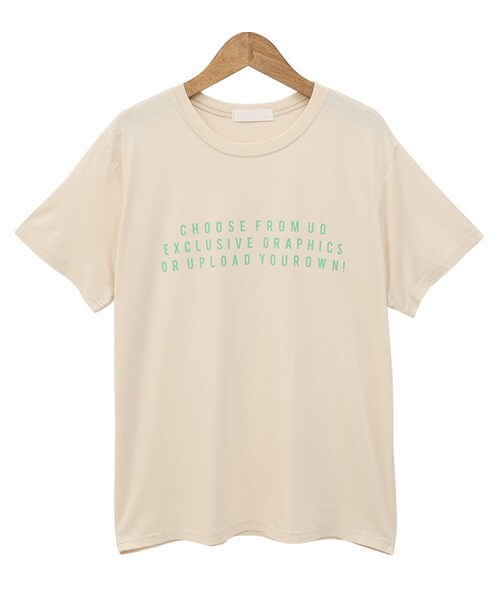Dailyabout（デイリーアバウト）の「ラウンドネックレタリング半袖Tシャツ（Tシャツ/カットソー・レディース・ホワイト/ベージュ・FREE）」の2枚目の写真