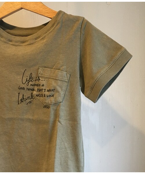 cache cache（カシュ カシュ）の「ARCH&LINE OG　POCKET　TEE(カーキ)（Tシャツ/カットソー・キッズ・その他）」の2枚目の写真