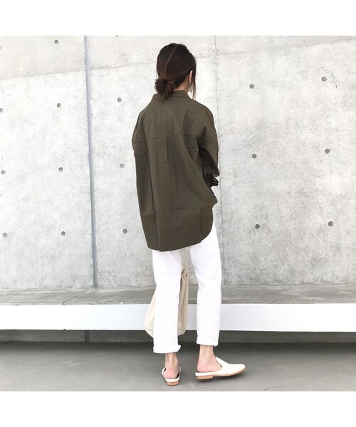copine（コピン）の「☆再入荷☆オーバーシルエット・スキッパーVネック長袖シャツブラウス(3color) 【クリックポスト対象商品】（シャツ/ブラウス・レディース・その他）」の5枚目の写真