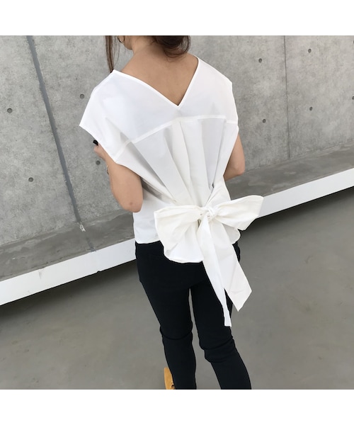 copine（コピン）の「再入荷!タイプライターバックリボンブラウス/ノースリーブブラウス【クリックポスト対象商品】（シャツ/ブラウス・レディース・その他）」の15枚目の写真