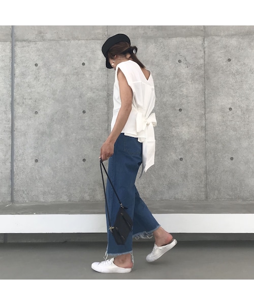 copine（コピン）の「再入荷!タイプライターバックリボンブラウス/ノースリーブブラウス【クリックポスト対象商品】（シャツ/ブラウス・レディース・その他）」の11枚目の写真