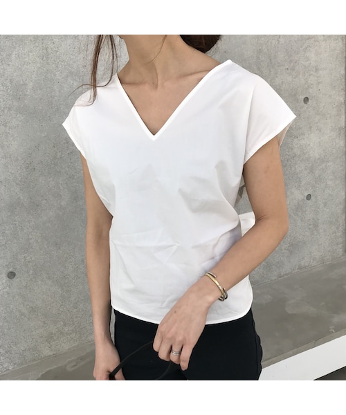 copine（コピン）の「再入荷!タイプライターバックリボンブラウス/ノースリーブブラウス【クリックポスト対象商品】（シャツ/ブラウス・レディース・その他）」の2枚目の写真