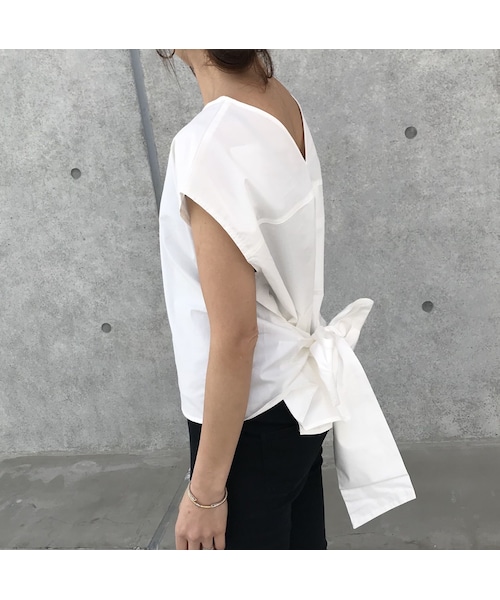 copine（コピン）の「再入荷!タイプライターバックリボンブラウス/ノースリーブブラウス【クリックポスト対象商品】（シャツ/ブラウス・レディース・その他）」の3枚目の写真