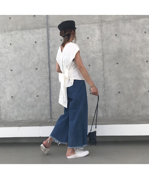 copine（コピン）の「再入荷!タイプライターバックリボンブラウス/ノースリーブブラウス【クリックポスト対象商品】（シャツ/ブラウス・レディース・その他）」の12枚目の写真