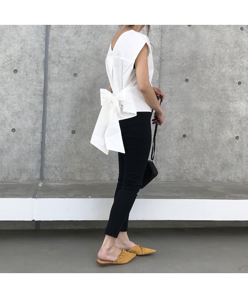 copine（コピン）の「再入荷!タイプライターバックリボンブラウス/ノースリーブブラウス【クリックポスト対象商品】（シャツ/ブラウス・レディース・その他）」の8枚目の写真