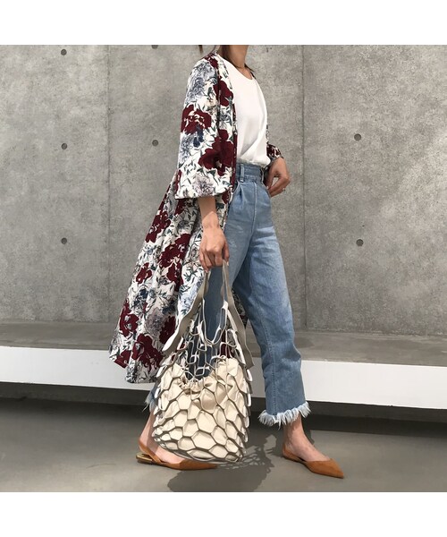 copine(コピン)の「再入荷!レトロ花柄ボリューム袖ロングガウン/ロングカーディガン(2color)【クリックポスト対象商品】(カーディガン/ボレロ・レディース・その他)」の7枚目の写真