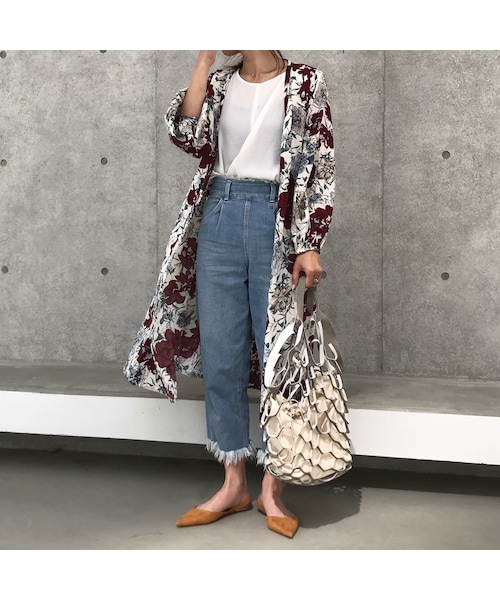 copine(コピン)の「再入荷!レトロ花柄ボリューム袖ロングガウン/ロングカーディガン(2color)【クリックポスト対象商品】(カーディガン/ボレロ・レディース・その他)」の10枚目の写真