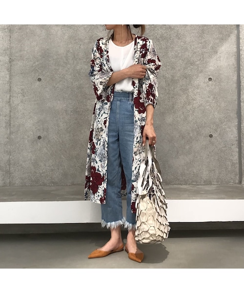 copine(コピン)の「再入荷!レトロ花柄ボリューム袖ロングガウン/ロングカーディガン(2color)【クリックポスト対象商品】(カーディガン/ボレロ・レディース・その他)」の8枚目の写真