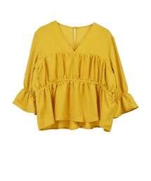 STYLEBLOCK | ダブルジョーゼットVネックギャザーブラウス(シャツ/ブラウス)