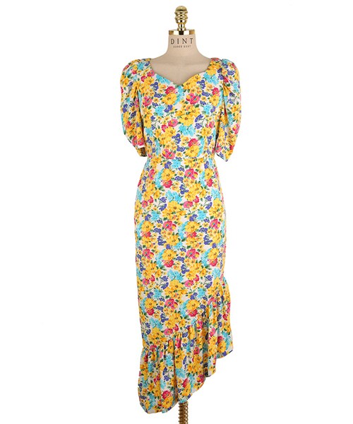 DINT（ディント）の「スプリングメロディフラワーワンピース（ワンピース・レディース・화이트/블랙・S/M）」の2枚目の写真