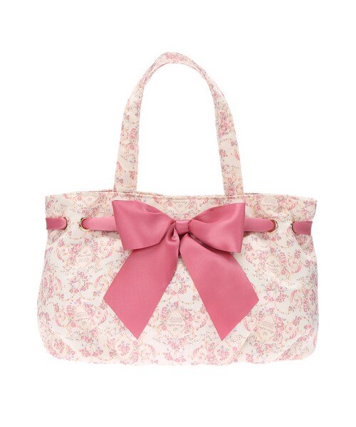 Maison de FLEUR（メゾンドフルール）の「・サテン花柄プリントトート 