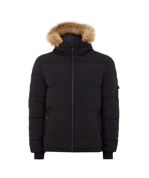 topman black parka