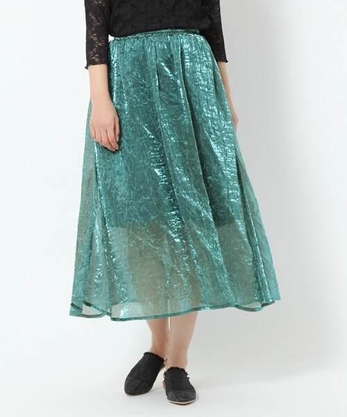 laboratory work（ラボラトリーワーク）の「メタリックシャイニースカート（スカート・ブラウン/ライトイエロー/ブルーグリーン）」の3枚目の写真
