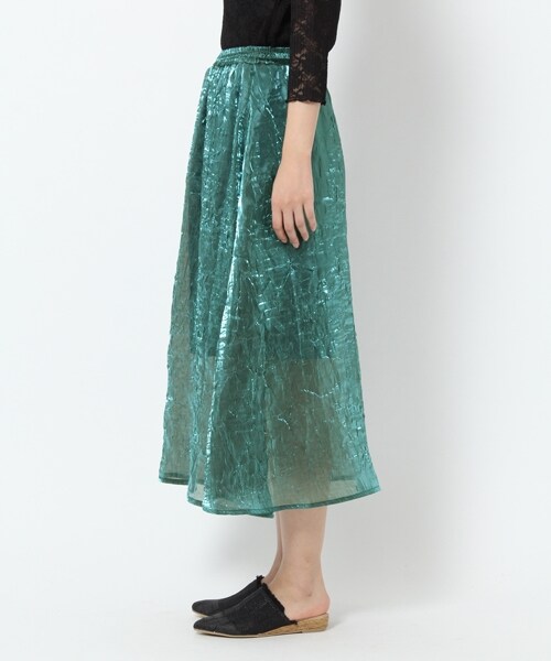 laboratory work（ラボラトリーワーク）の「メタリックシャイニースカート（スカート・ブラウン/ライトイエロー/ブルーグリーン）」の8枚目の写真