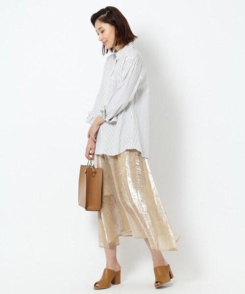 laboratory work（ラボラトリーワーク）の「メタリックシャイニースカート（スカート・ブラウン/ライトイエロー/ブルーグリーン）」の6枚目の写真