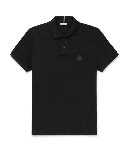 MONCLER(モンクレール)の「Moncler Slim-Fit Grosgrain-Trimmed Cotton-Piqué Polo Shirt(ポロシャツ・メンズ・Black・S/XL/XXL/M/L)」の1枚目の写真