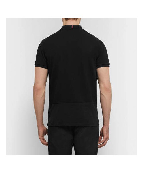 MONCLER(モンクレール)の「Moncler Slim-Fit Grosgrain-Trimmed Cotton-Piqué Polo Shirt(ポロシャツ・メンズ・Black・S/XL/XXL/M/L)」の4枚目の写真