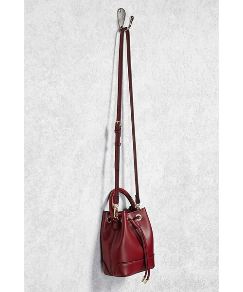 FOREVER 21（フォーエバー トゥエンティーワン）の「Forever 21 Faux Leather Mini Bucket Bag（ショルダーバッグ・レディース・Pink/Red・One Size）」の10枚目の写真