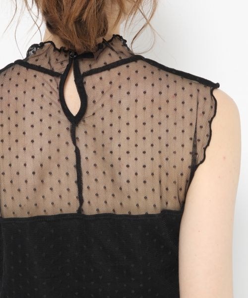 Heather（ヘザー）の「ドットチュールハイネック＊タンク