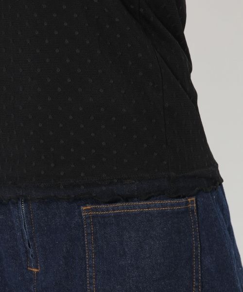 Heather(ヘザー)の「ドットチュールハイネック*タンク(トップス・ホワイト/ブラック/グレー)」の10枚目の写真