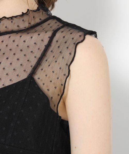 Heather(ヘザー)の「ドットチュールハイネック*タンク(トップス・ホワイト/ブラック/グレー)」の9枚目の写真