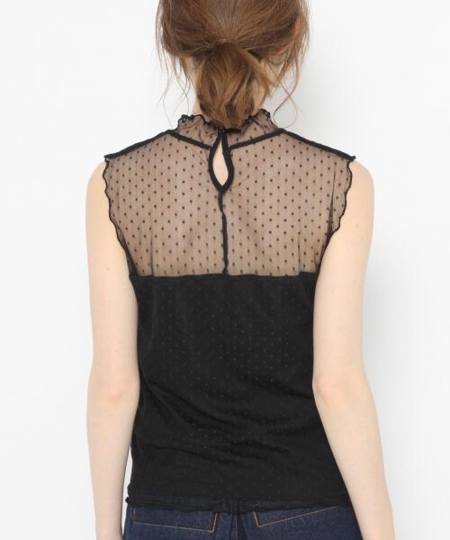 Heather(ヘザー)の「ドットチュールハイネック*タンク(トップス・ホワイト/ブラック/グレー)」の7枚目の写真