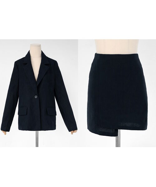 DHOLIC（ディーホリック）の「ワンボタンジャケット&アンバランスミニスカートSET（セットアップ・レディース・パープル/ピンク/その他・S/M）」の3枚目の写真