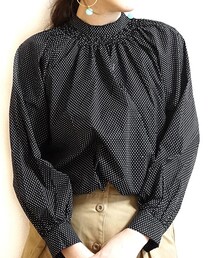 Tiffee SELECT | ハイネックギャザードットブラウスプルオーバー(シャツ/ブラウス)