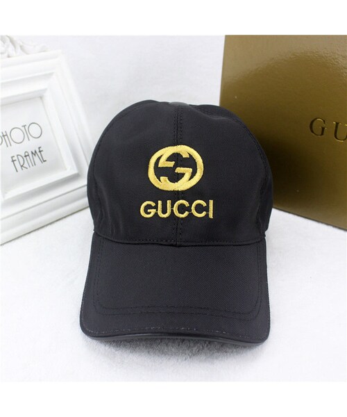 GUCCI(グッチ) キャップ GG柄 黒（美品GUCCIグッチ キャップ